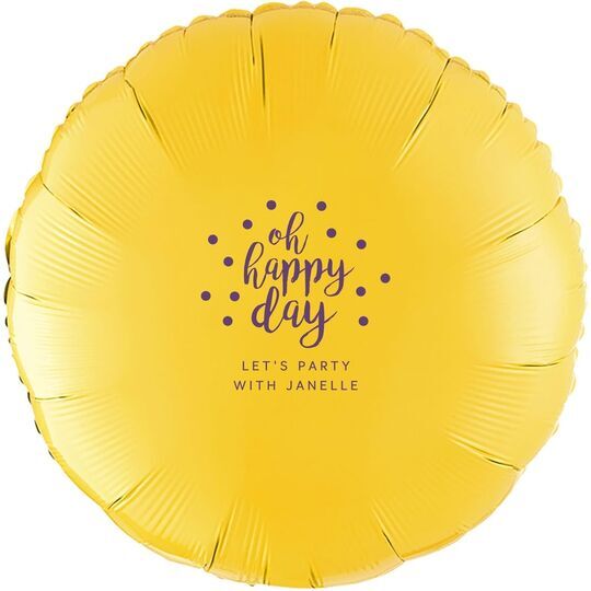 Confetti Dots Oh Happy Day Mylar Balloons